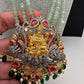 AD Goddess Lakshmi Mint Green Onyx Beads Necklace