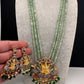 AD Goddess Lakshmi Mint Green Onyx Beads Necklace