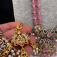 AD Double line Pink Monalisa Beads Necklace