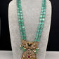 Victorian Multi Stone Double line Mint Monalisa Beads Necklace