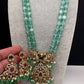 Victorian Multi Stone Double line Mint Monalisa Beads Necklace