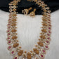 Kempu Goddess Lakshmi CZ Long Necklace