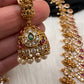 Kempu Goddess Lakshmi CZ Long Necklace