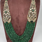 Victorian Kundan Side Brochuer Green Onyx Beads Necklace