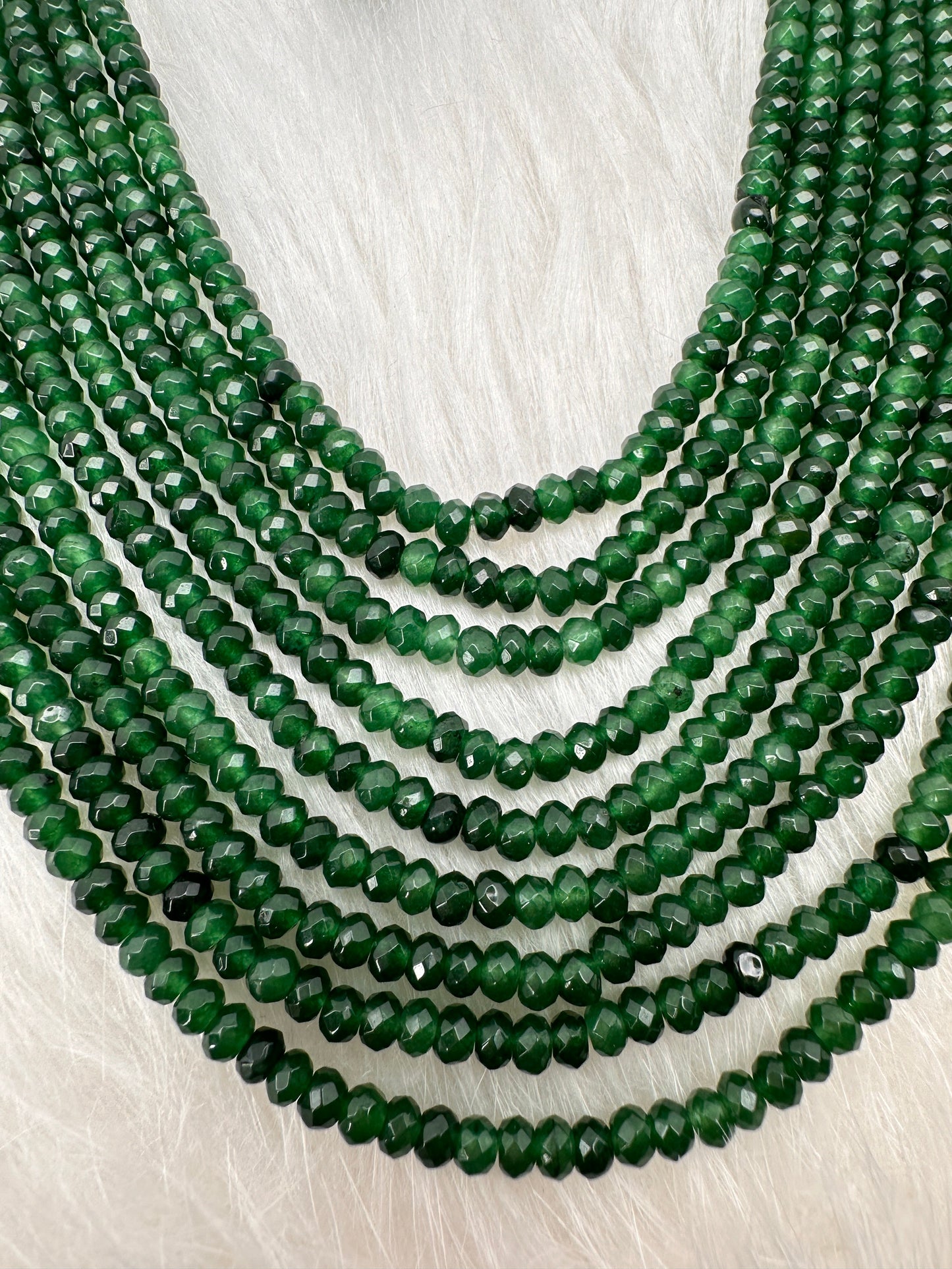 Victorian Kundan Side Brochuer Green Onyx Beads Necklace