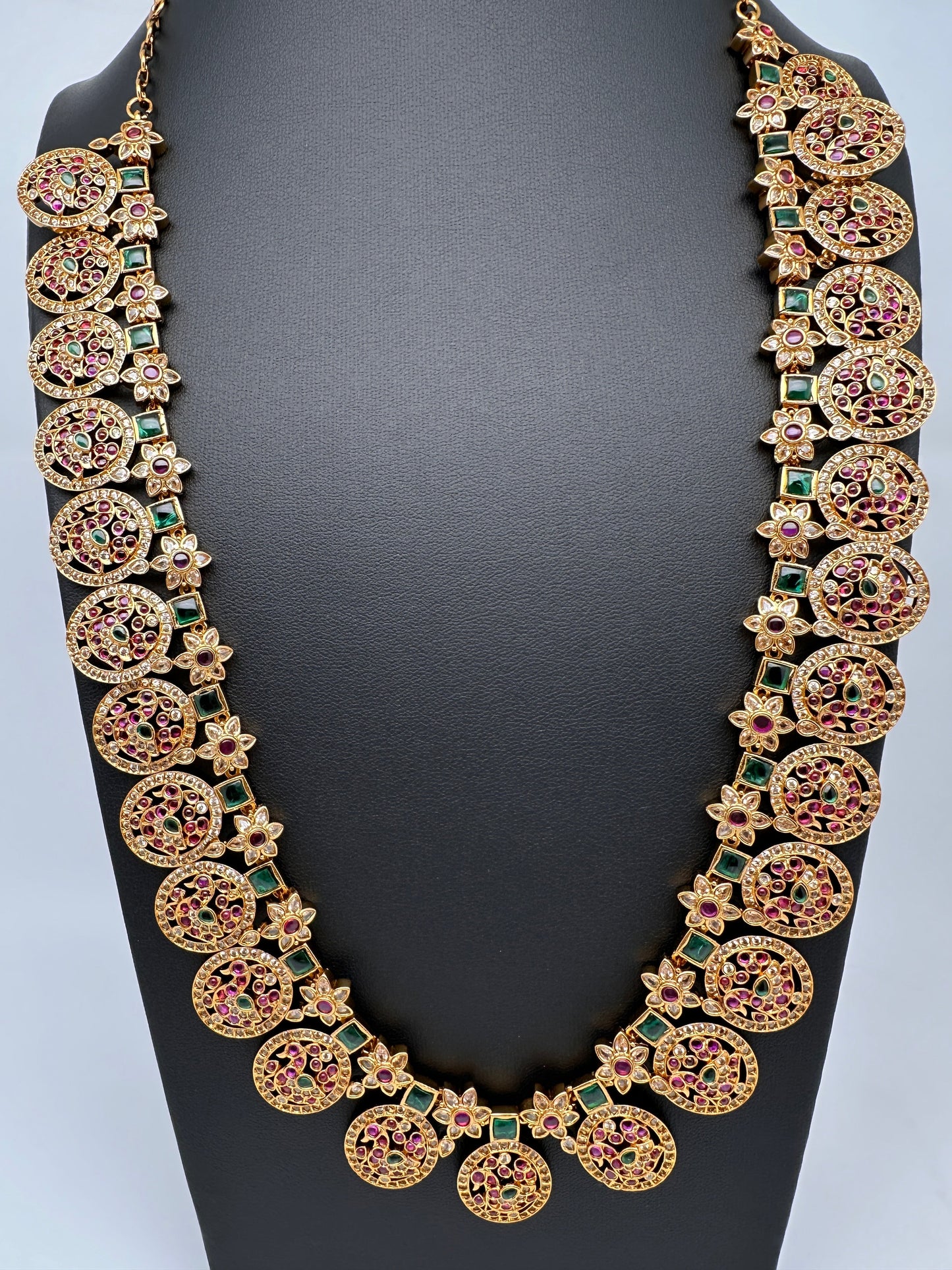 Peacock Pattern Bottu Mala Necklace