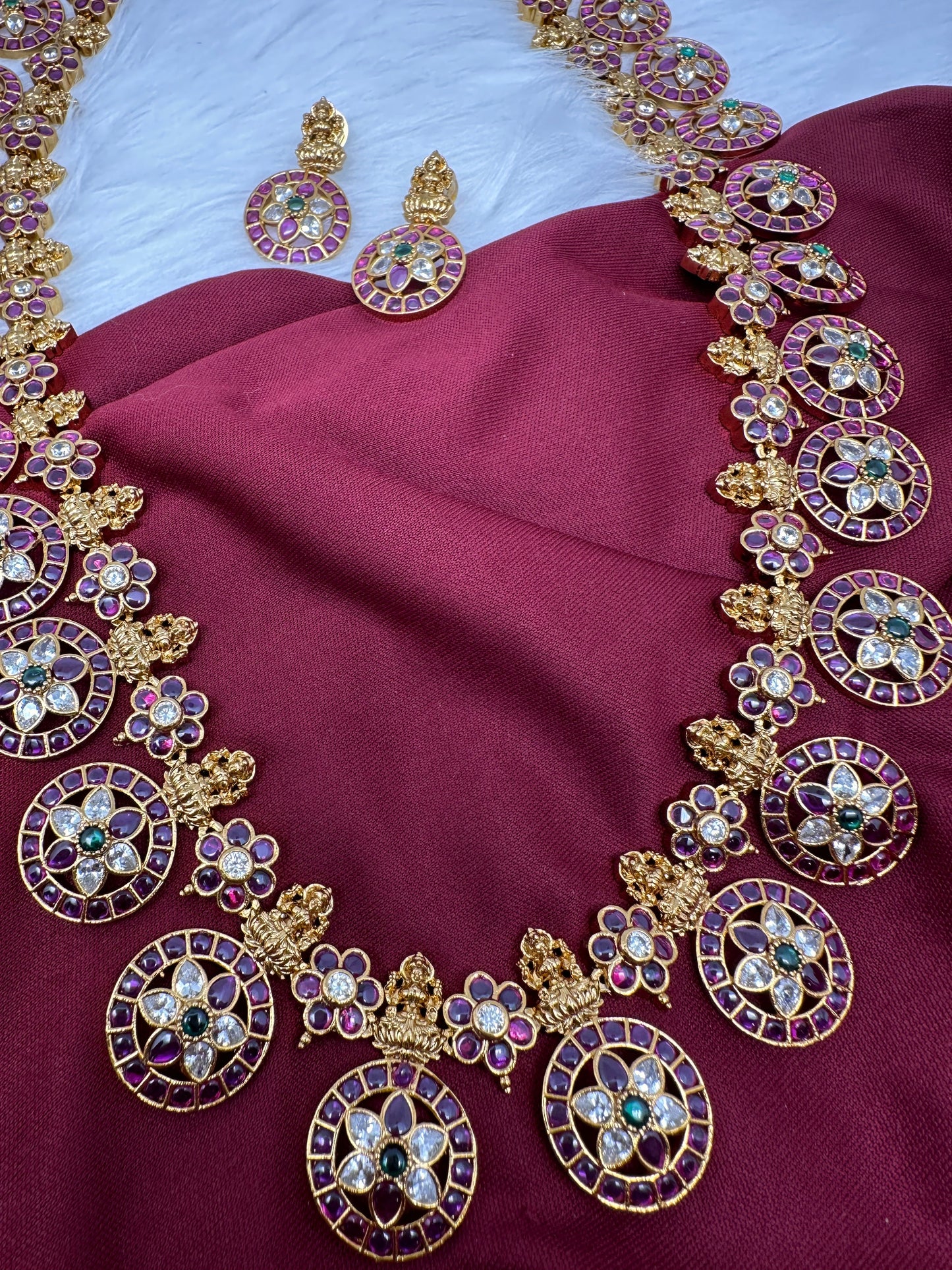 Goddess Lakshmi Bottu Mala Long Necklace
