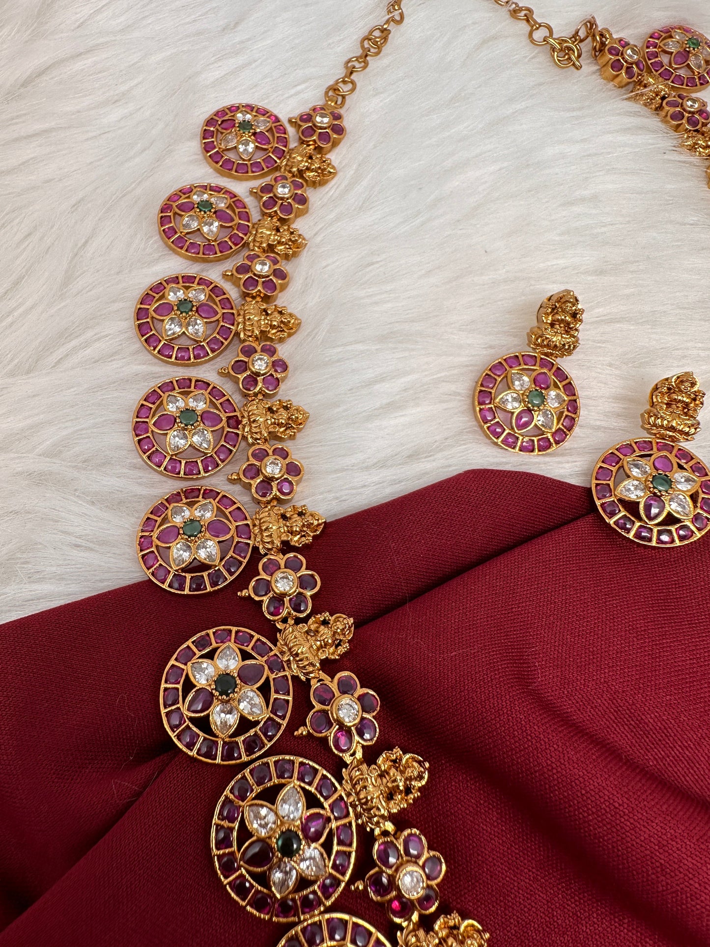 Goddess Lakshmi Bottu Mala Long Necklace