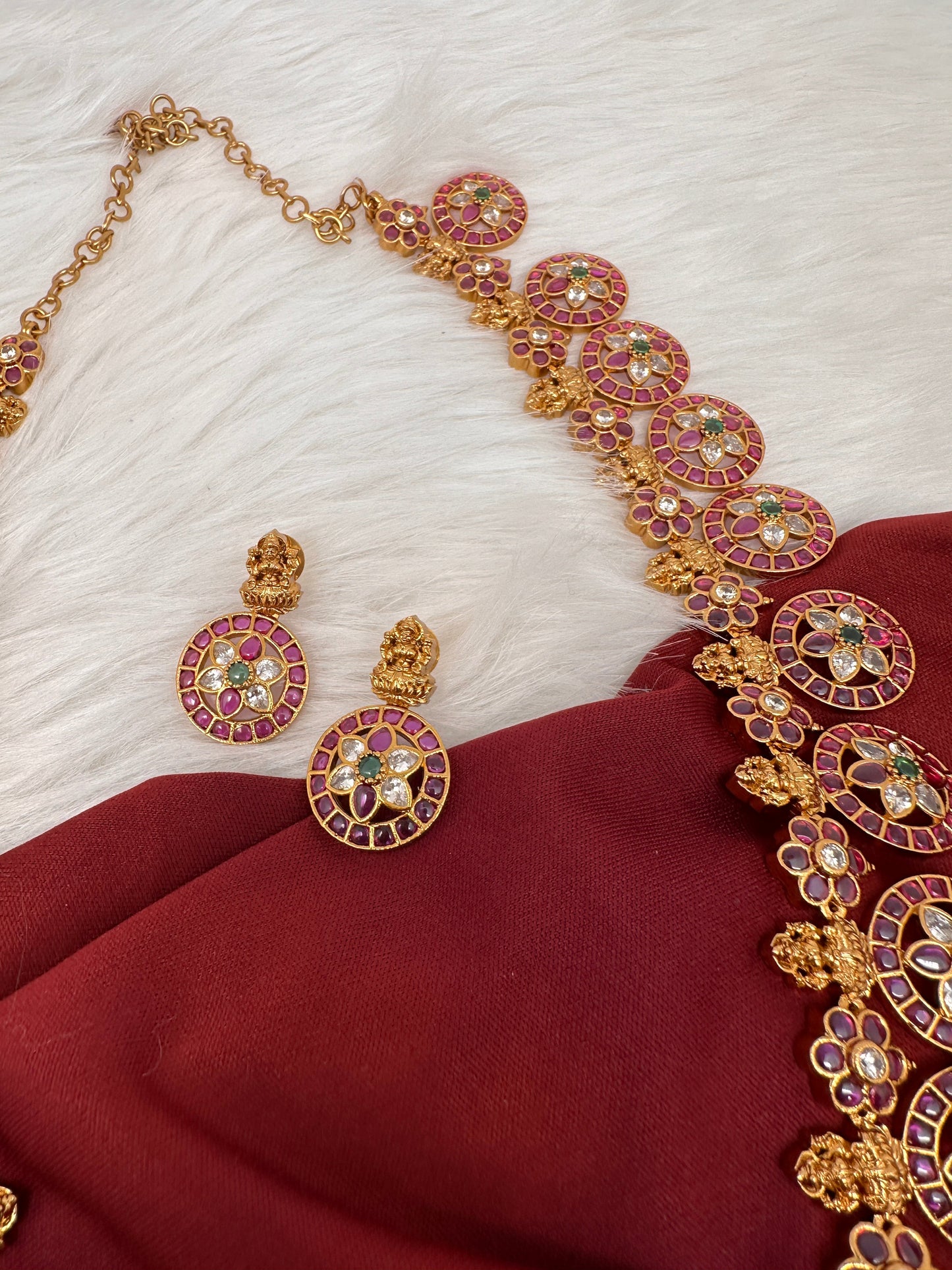 Goddess Lakshmi Bottu Mala Long Necklace