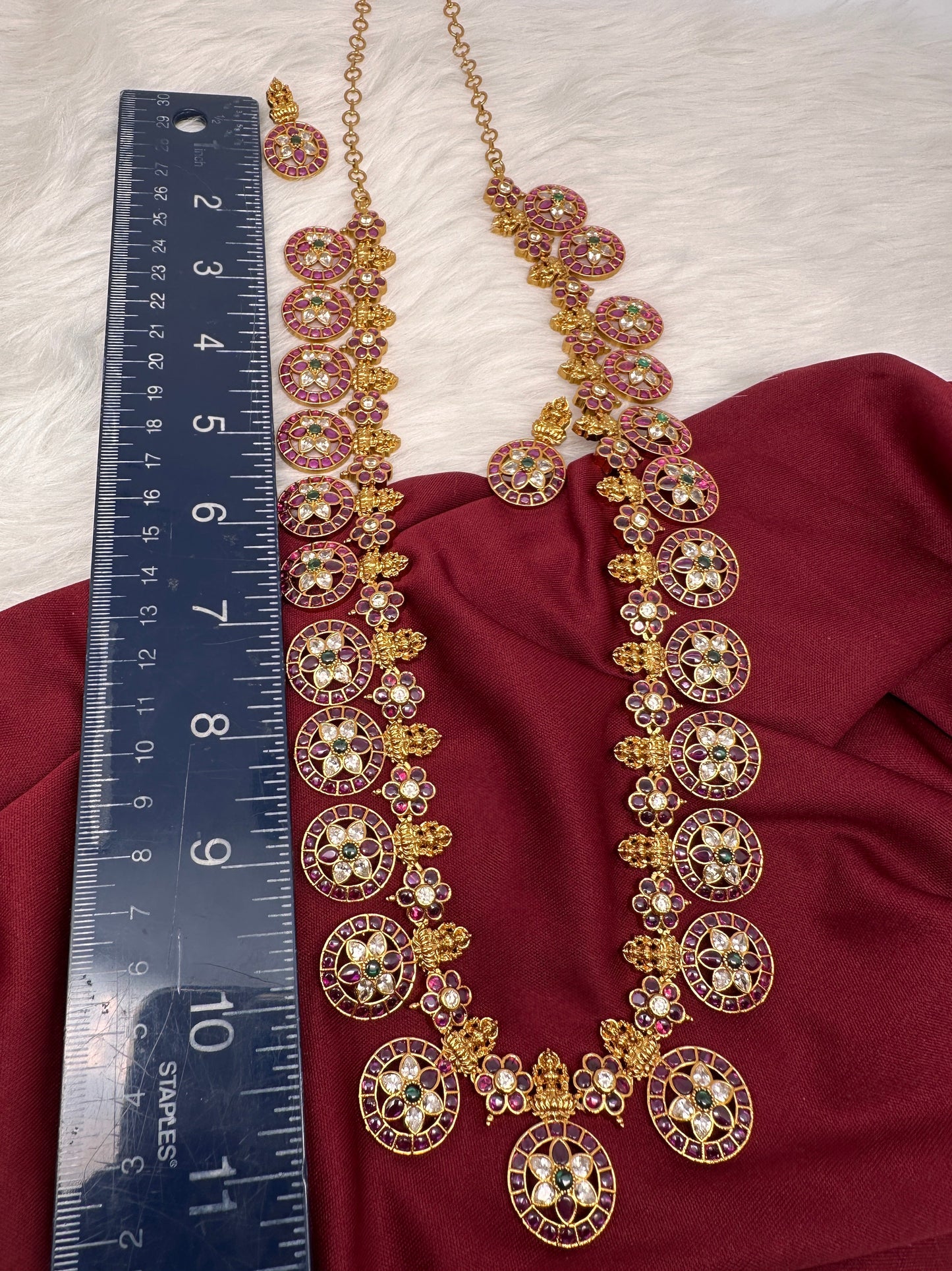 Goddess Lakshmi Bottu Mala Long Necklace