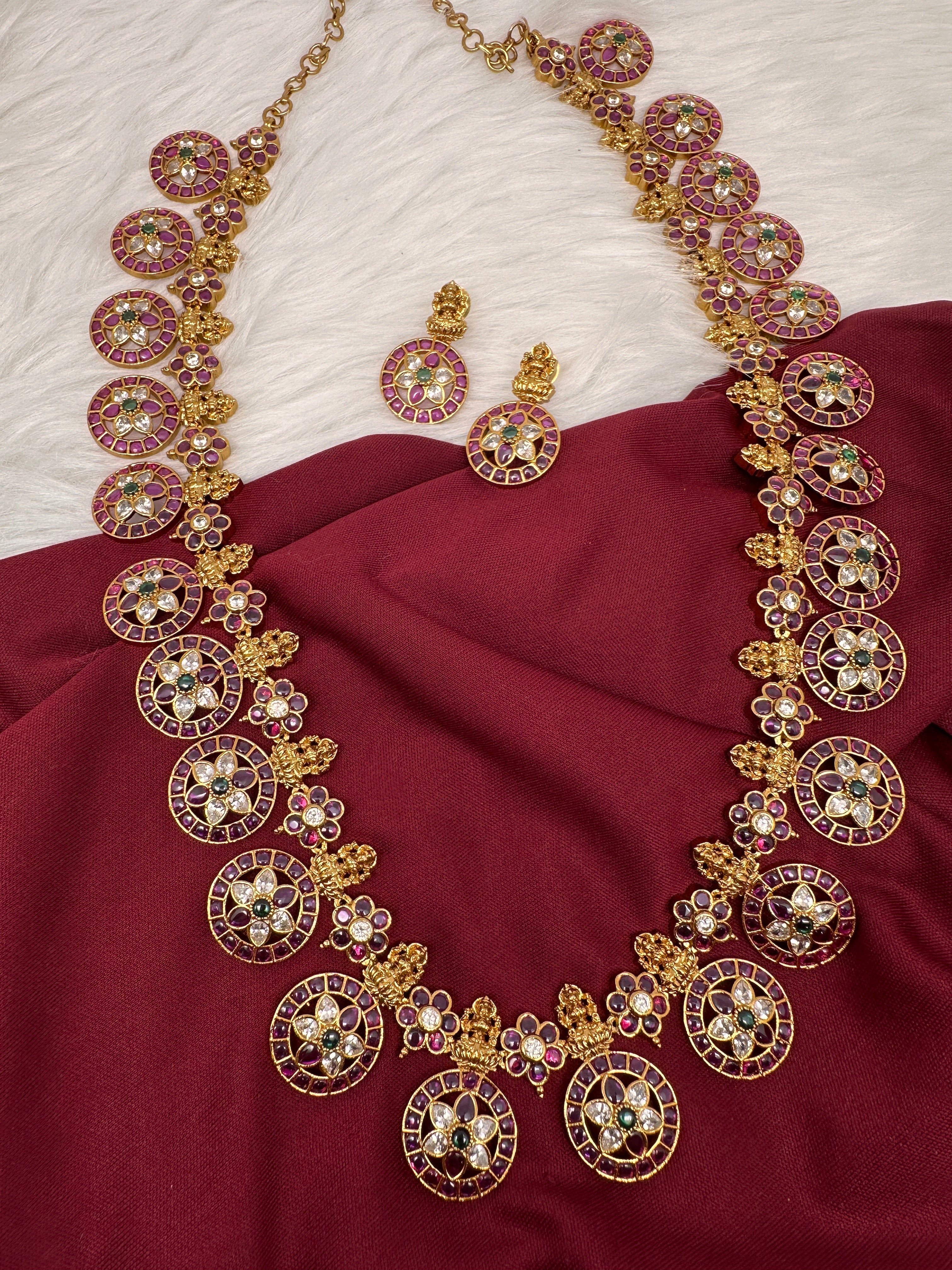 Goddess Lakshmi Bottu Mala Long Necklace Sheetal s FabFashion