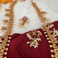 Rice Pearls Multi Color Kempu Guttapusalu Necklace