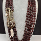 Moissanite Kundan Side Pendent Color Monalisa Beads Necklace - Purple