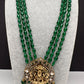 AD Kundan Goddess Lakshmi Color Monalisa Beads Necklace - Green