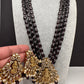 AD Kundan Goddess Lakshmi Color Monalisa Beads Necklace - Purple