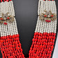AD Color Multi Layer Beads Necklace - Coral