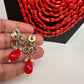 AD Color Multi Layer Beads Necklace - Coral