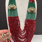 AD Color Multi Layer Beads Necklace - Red