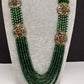 Victorian Goddess Lakshmi Color Multi Layer Beads Necklace - Green