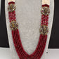 Victorian Goddess Lakshmi Color Multi Layer Beads Necklace - Red