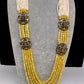 Victorian Goddess Lakshmi Color Multi Layer Beads Necklace - Yellow