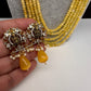 Victorian Goddess Lakshmi Color Multi Layer Beads Necklace - Yellow