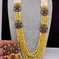 Victorian Goddess Lakshmi Color Multi Layer Beads Necklace - Yellow