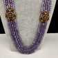 Victorian Goddess Lakshmi Color Multi Layer Beads Necklace - Purple