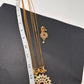 CZ Long Pendent Chain Necklace - Red