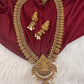 Matte Ganesha Goddess Lakshmi Kassu Mala Long Necklace