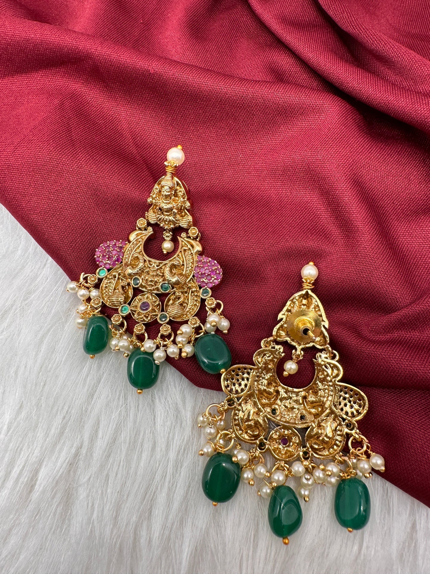 Matte Goddess Lakshmi Mala Long Necklace