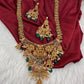 Matte Goddess Lakshmi Mala Long Necklace