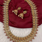 Matte Goddess Lakshmi Mango Mala Long Necklace