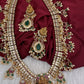 Goddess Lakshmi CZ Pearls Guttapusalu Long Necklace