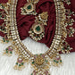 Goddess Lakshmi CZ Pearls Guttapusalu Long Necklace