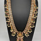 Goddess Lakshmi CZ Pearls Guttapusalu Long Necklace