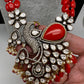 Victorian Peacock Color Multi Layer Beads Necklace - Coral