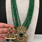 Victorian Peacock Color Multi Layer Beads Necklace - Green