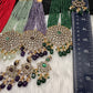 Victorian Moissanite Color Multi Layer Beads Short Necklace - Green