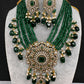 Victorian Moissanite Color Multi Layer Beads Short Necklace - Green
