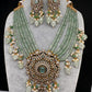 Victorian Moissanite Color Multi Layer Beads Short Necklace - LightGreen