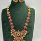 Matte Goddess Lakshmi Potta Stones Long Necklace