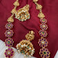 Matte Goddess Lakshmi Potta Stones Long Necklace