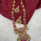Matte Goddess Lakshmi Potta Stones Long Necklace