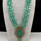 Victorian AD Color Multi Layer Monalisa Beads Necklace - LightGreen
