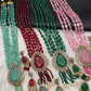Victorian AD Color Multi Layer Monalisa Beads Necklace - Red