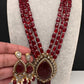 Victorian AD Color Multi Layer Monalisa Beads Necklace - Red