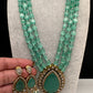 Victorian AD Color Multi Layer Monalisa Beads Necklace - LightGreen