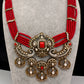 Victorian Kundan  Color Multi Layer  Beads Necklace - Coral