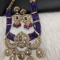 Victorian Kundan  Color Multi Layer  Beads Necklace - Purple
